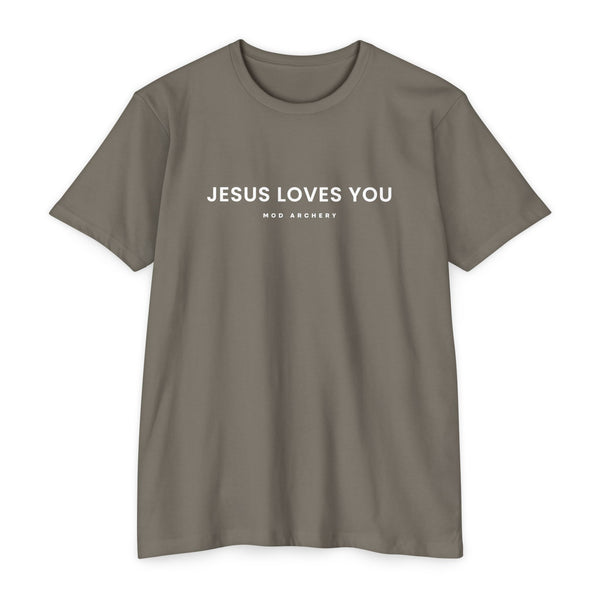 Jesus Loves You White Lettering Unisex T-shirt