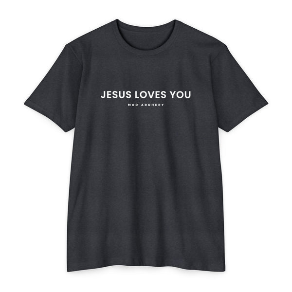 Jesus Loves You White Lettering Unisex T-shirt