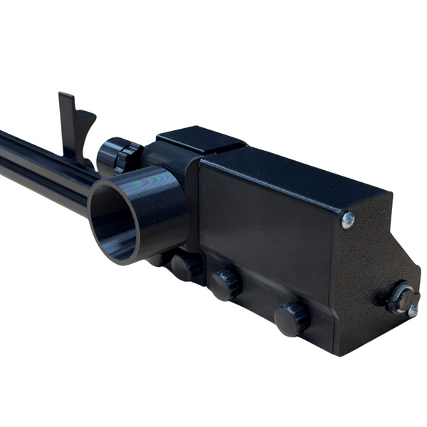 a back view of the motor housing on the modsaw arrow saw showing the vacuum adapter