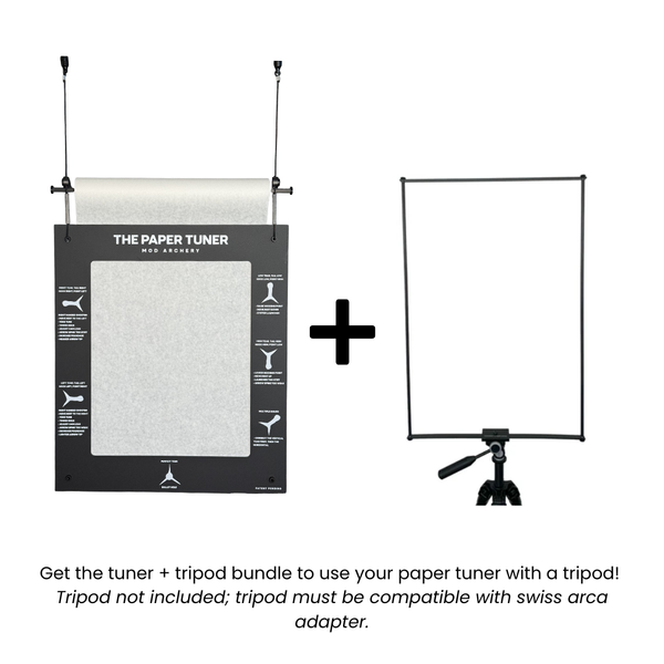 the paper tuner bow tuning system bundled with additional tripod holder 