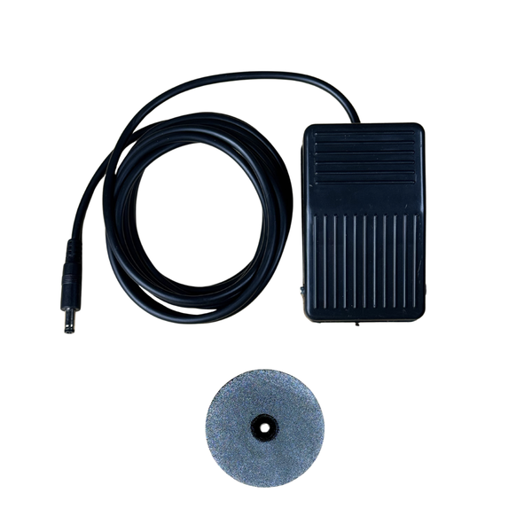 the optional foot pedal and extra diamond coated blade for the modsaw pro arrow saw