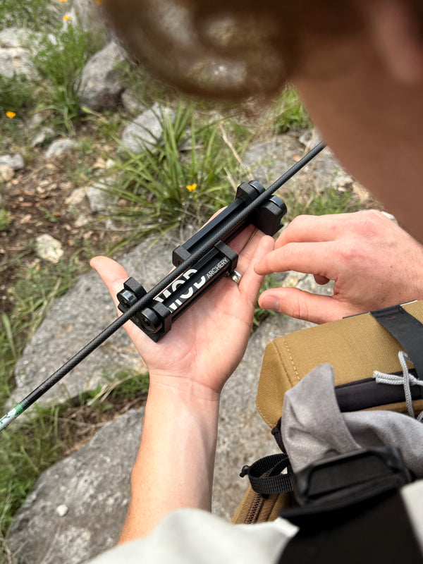 a spinex arrow spinner being used on the range
