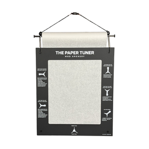 the paper tuner bow tuning system with magnets connected to stow it away when not using 